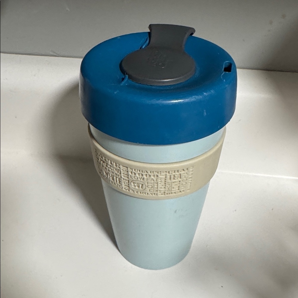 Blue and Gray KeepCup Travel Mug